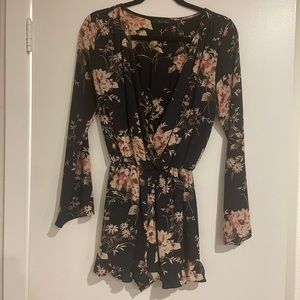 Long sleeve floral romper